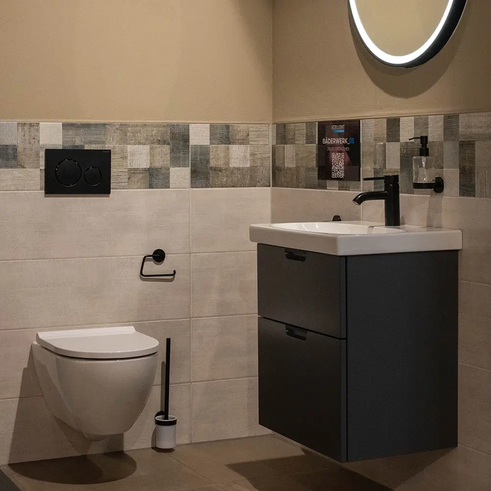 WC- Installation von Haustechnik Dennerlein Modernes WC im Badezimmer, Sanitärinstallation