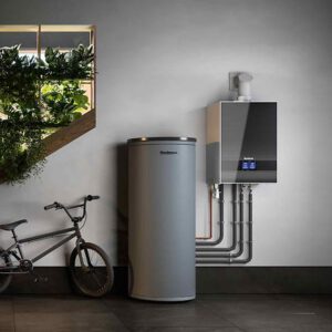 Grafisch digitales Schaubild einer Buderus Heizungsanlage in Einbausituation